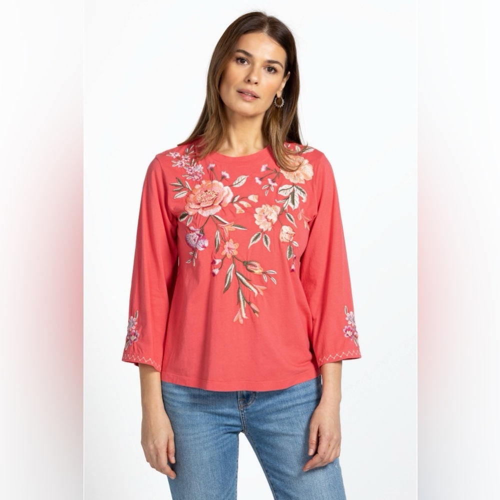 Johnny Was Vienna Kimono Sleeve Tee Size Medium